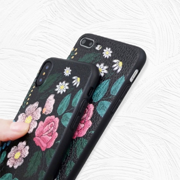 NEW iPhone XS MAX Floral Soft Textured Stitch Print Case - Picture 3 of 3
